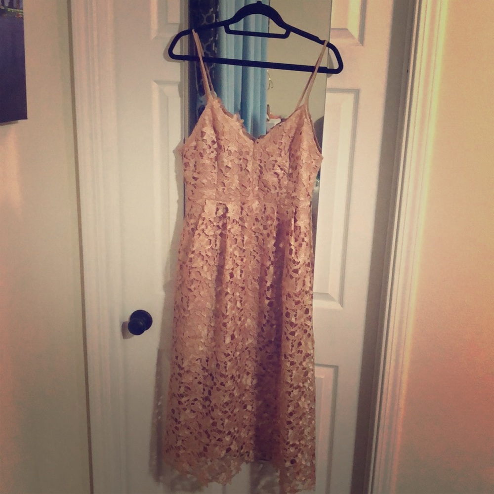 ASTR Label Lace Midi Dress - Rose Gold Foil